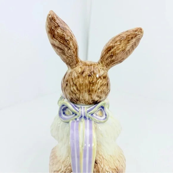 Longaburger Bunny Rabbit Lidded Spring Easter Collectible Ceramic Pitcher - Picture 8 of 16